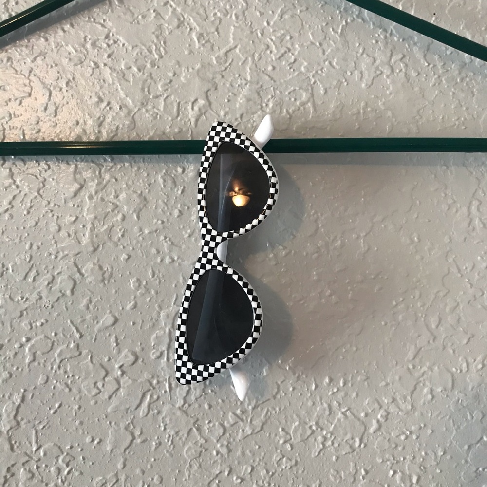 Black and white checkered sunglasses